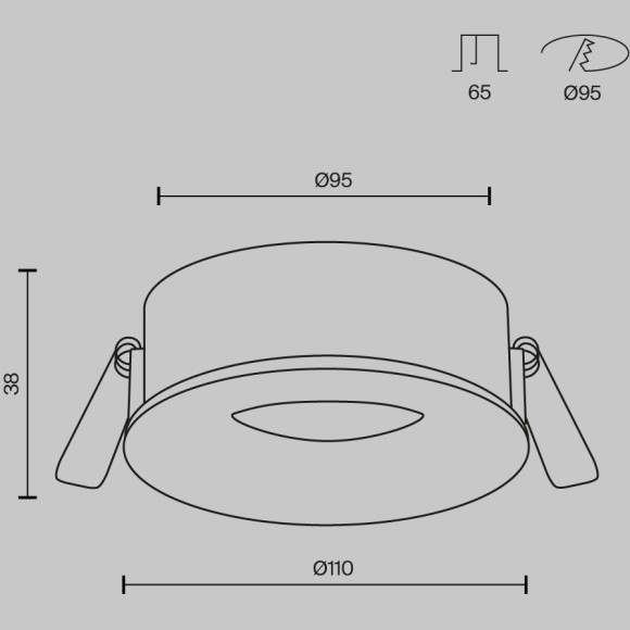 DL027-GX53-B Встраиваемый светильник плоский Maytoni GX53 Technical DL027-GX53-B