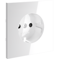 Накладка для розетки с заземлением и защитными шторками, S70 (белый глянцевый)