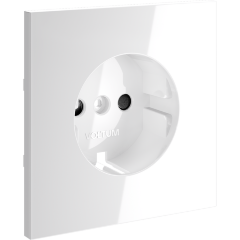 Накладка для розетки с заземлением и защитными шторками, S70 (белый глянцевый)