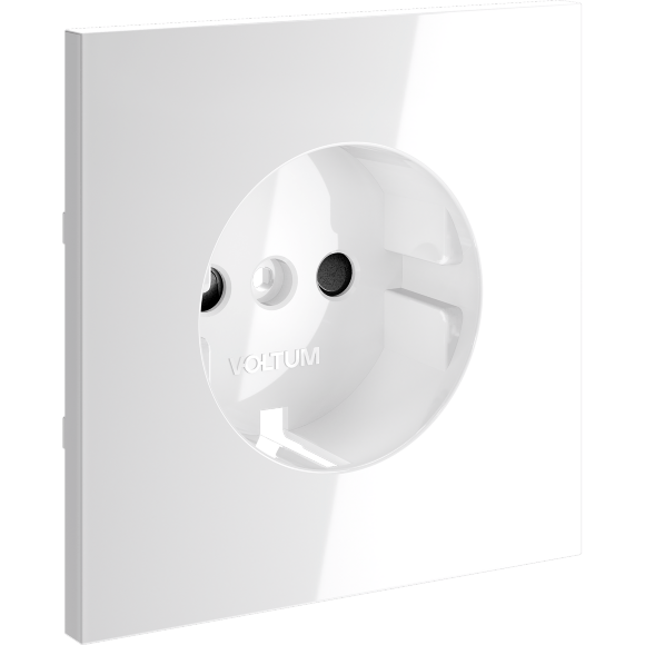 Накладка для розетки с заземлением и защитными шторками, S70 (белый глянцевый)