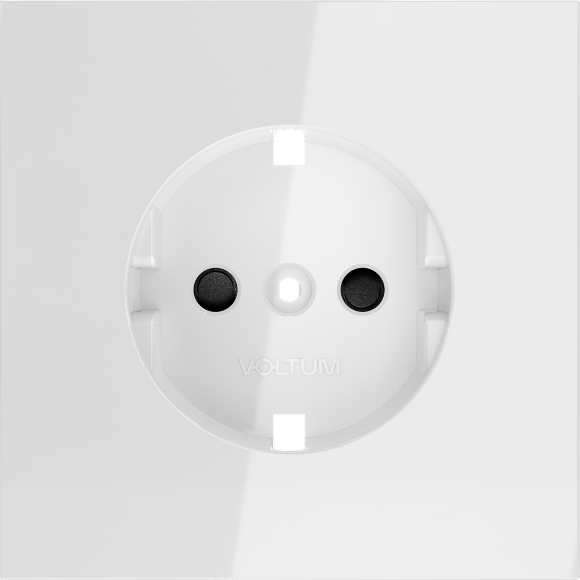 Накладка для розетки с заземлением и защитными шторками, S70 (белый глянцевый)