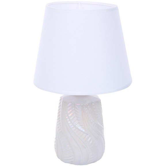 8212/1T CLASSI LN25 белый жемчужный/белый, керамика/текстиль Настольная лампа Е27 1*60W 220V SINNA