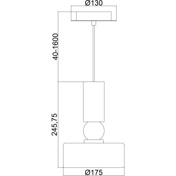Подвесной светильник цилиндр Maytoni MOD030PL-01GR Void под лампу 1xE14 40W