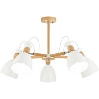 SLE103802-05 Светильник потолочный Светлое дерево, Белый/Белый E27 5*60W BALCAMO