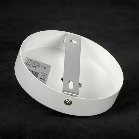 LSP-8932 Lussole LEVY Потолочная люстра, белое металлическое основание, бело-серые тканевые плафоны, 6 x E14 до 40 Вт LSP-8932 Lussole LEVY Потолочная люстра, белое металлическое основание, бело-серые тканевые плафоны, 6 x E14 до 40 Вт