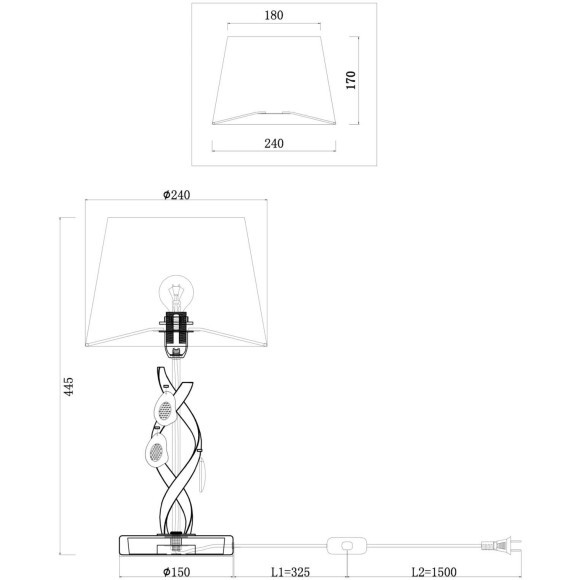 Настольная лампа с выключателем Monique FR2001TL-01G Настольная лампа с выключателем Monique FR2001TL-01G