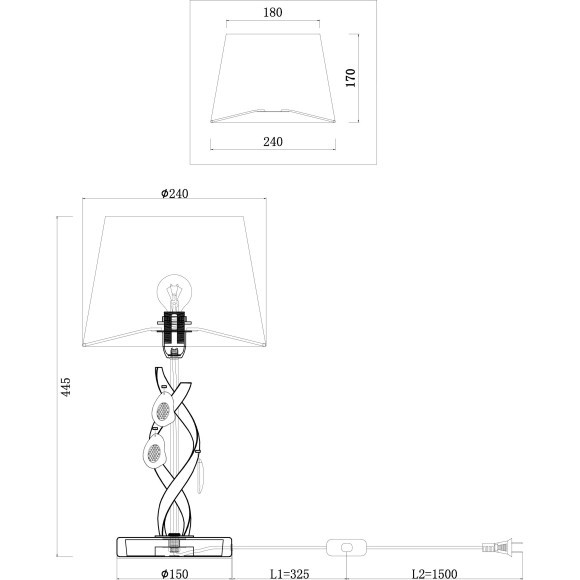 Настольная лампа с выключателем Monique FR2001TL-01G Настольная лампа с выключателем Monique FR2001TL-01G