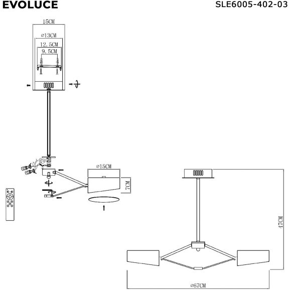 SLE6005-402-03 Светильник потолочный Черный, Золотистый/Черный LED 3*10W VALLE