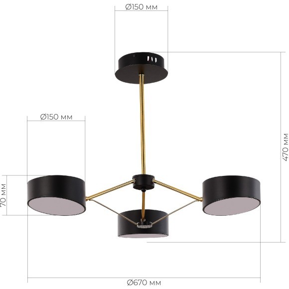 SLE6005-402-03 Светильник потолочный Черный, Золотистый/Черный LED 3*10W VALLE