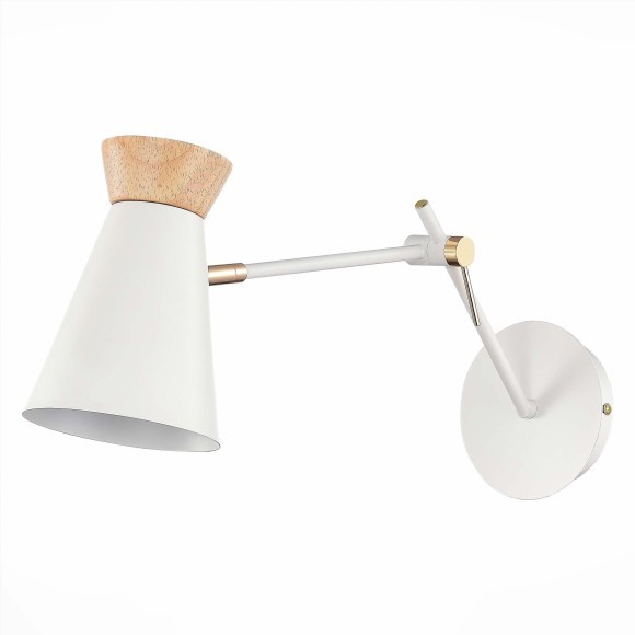 SLE1252-501-01 Светильник настенный Белый, Золотистый/Белый, Дерево E27 1*60W ALFEO SLE1252-501-01 Светильник настенный Белый, Золотистый/Белый, Дерево E27 1*60W ALFEO