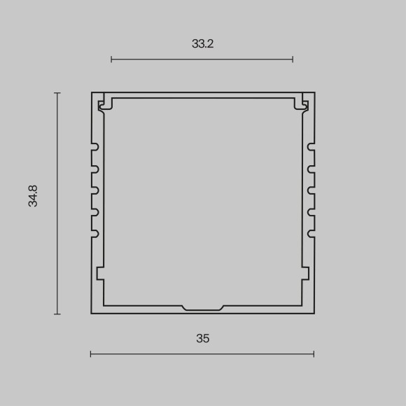 Алюминиевый профиль накладной 35x35 ALM-3535A-S-2M