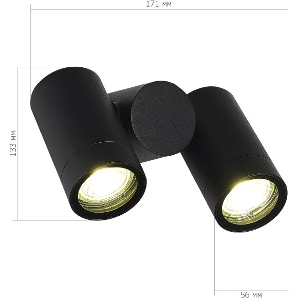 SL9011.402.02 Светильник уличный потолочный ST-Luce черный/белый GU10 2*50W ECOLLO