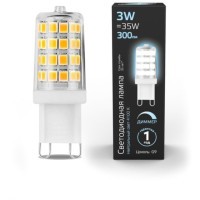 107309203 Лампа Gauss LED G9 AC185-265V 3W 300lm 4100K 1/20/200 диммируемая