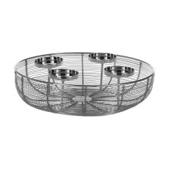 427161 HAGONY Подсвечник настольный стальной серебристый в стиле модерн на 4 свечи 427161 HAGONY Подсвечник настольный стальной серебристый в стиле модерн на 4 свечи