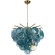 10492/600 Blue Loft It LOLLY Подвесная люстра с синими стеклянными плафонами, E14, 6 ламп, бронзовое металлическое основание, Ø600 мм