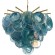 10492/600 Blue Loft It LOLLY Подвесная люстра с синими стеклянными плафонами, E14, 6 ламп, бронзовое металлическое основание, Ø600 мм