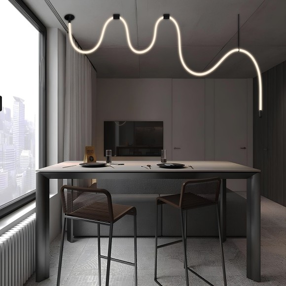 10388B Black LOFT IT THREAD Черный потолочный светильник, LED 44 Вт, 3000 К, световой поток 3080 Лм