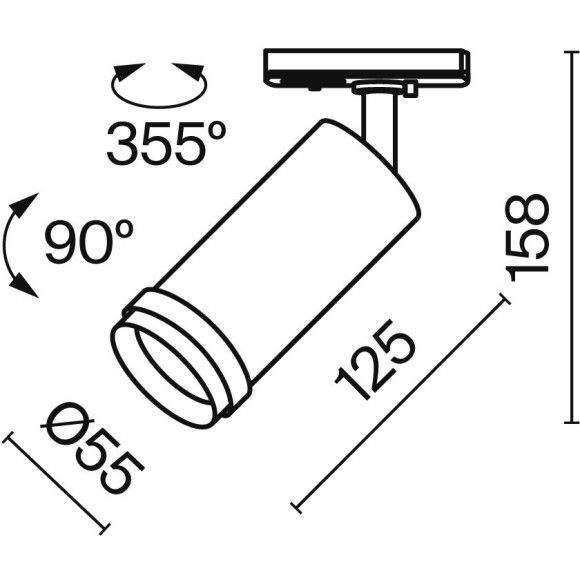 Однофазный двужильный светодиодный трековый светильник Maytoni Unity TR021-1-124K-Z-B Focus Zoom 4000К 900Лм CRI90+ 50° 12Вт Однофазный двужильный светодиодный трековый светильник Maytoni Unity TR021-1-124K-Z-B Focus Zoom 4000К 900Лм CRI90+ 50° 12Вт