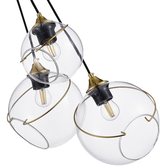 SLE103113-03 Светильник подвесной Золотистый/Прозрачный E27 3*60W SATTURO SLE103113-03 Светильник подвесной Золотистый/Прозрачный E27 3*60W SATTURO