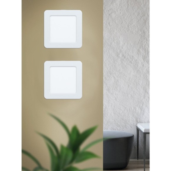 99178 Светодиодный встраиваемый светильник FUEVA 5, 5,5W (LED), 117х117, ET26, 700lm, 4000K, сталь, белый/