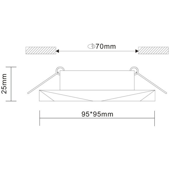 ST203.508.01 Св-к встр. Белый GU10 1*50W  L95xW95xH25 220V Без ламп Встраиваемые светильники