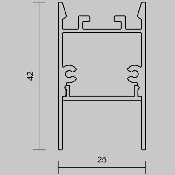 Алюминиевый профиль накладной-подвесной 25x42 (Черный, 2 м), 633010 Алюминиевый профиль накладной-подвесной 25x42 (Черный, 2 м), 633010