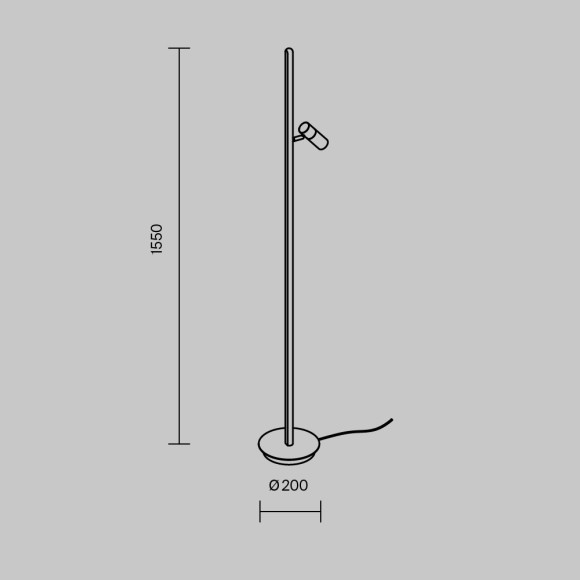 Светодиодный торшер с сенсорным диммером и поворотным плафоном 14Вт 800Лм 3000К Maytoni Thin MOD395FL-L28B3K