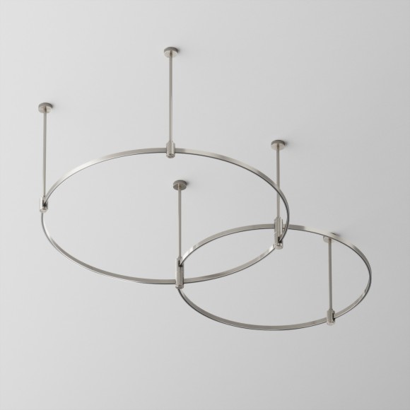 Готовая конструкция Maytoni Flarity круглая двухровневая D800мм + D650мм на жестких подвесах Medium TFC-Flar-M01-PT