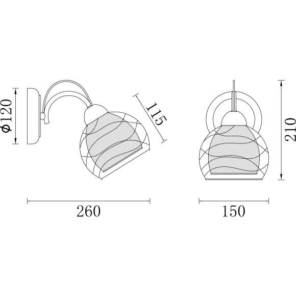 Бра Freya FR5052-WL-01-W Nikki под лампу 1xE27 60W