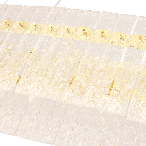 OVIEDO SP12 L1200 3440/312L Crystal Lux Золотая люстра с прозрачными стеклянными плафонами, E14, до 40 Вт, 1200 × 300 × 250 мм, IP20, 220 В