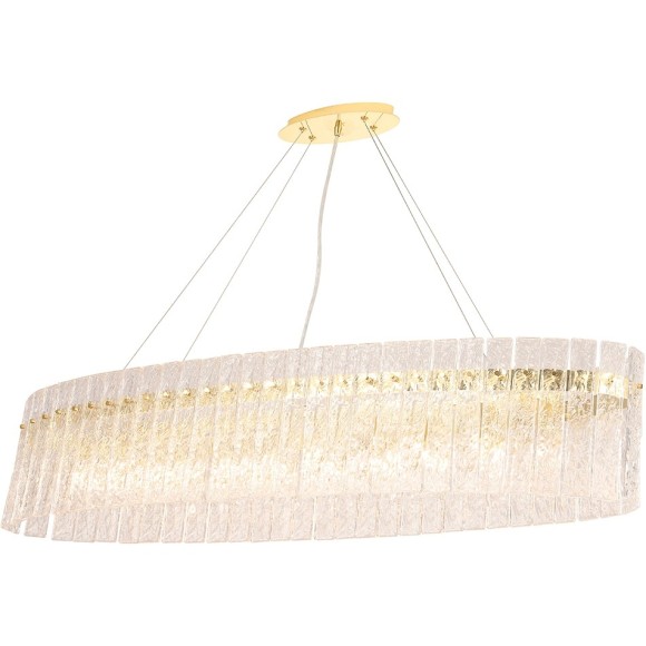 OVIEDO SP12 L1200 3440/312L Crystal Lux Золотая люстра с прозрачными стеклянными плафонами, E14, до 40 Вт, 1200 × 300 × 250 мм, IP20, 220 В
