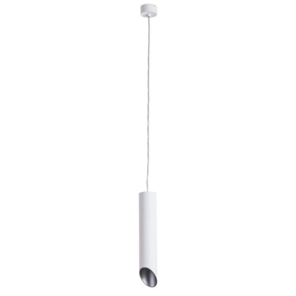 Подвесной светильник цилиндр Arte Lamp A1536SP-1WH PILON-SILVER под лампу 1xGU10 35W