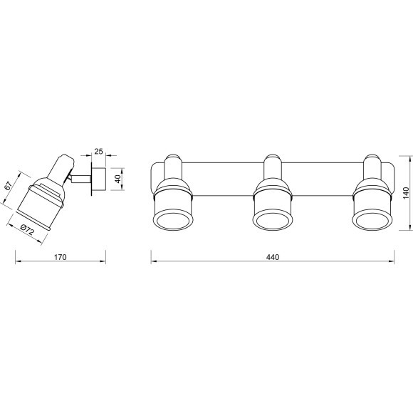 Спот потолочный Freya FR7003WL-03BZ Arlette под лампы 3xE14 40W