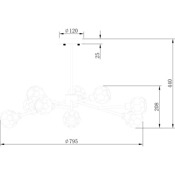 Потолочная люстра хрустальная Grace FR5114PL-09BZ
