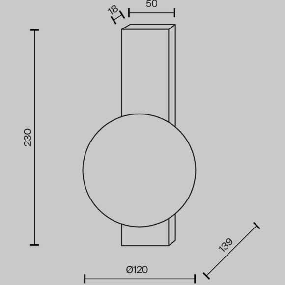 MOD470WL-01BS Настенный светильник (бра) со стеклянным плафоном шаром под лампу G9 Maytoni Lunella