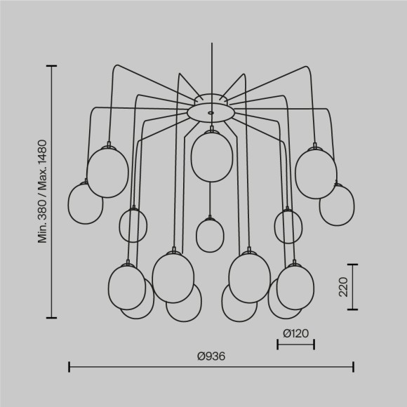 Подвесной светильник Maytoni MOD176PL-16G