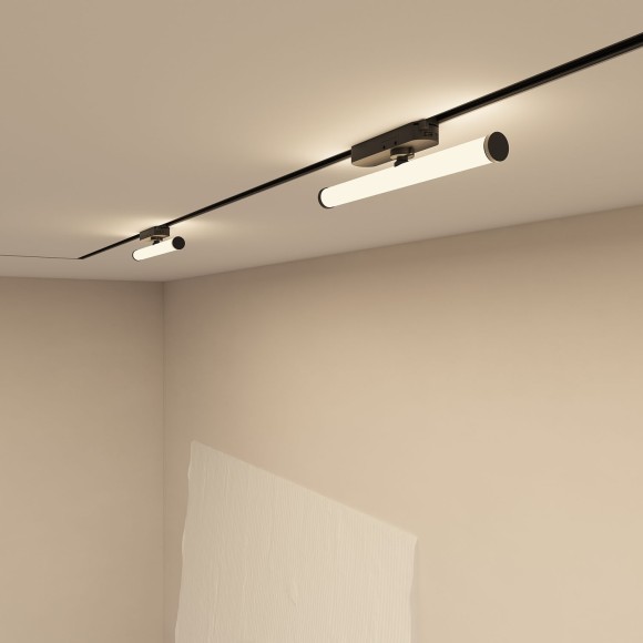 Однофазный двужильный светодиодный трековый светильник Denkirs DK6448-BK Strom 4000К 800Лм CRI90+ 300° 10Вт