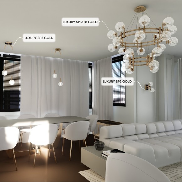 Люстра Crystal Lux LUXURY SP16+8 GOLD Люстра Crystal Lux LUXURY SP16+8 GOLD