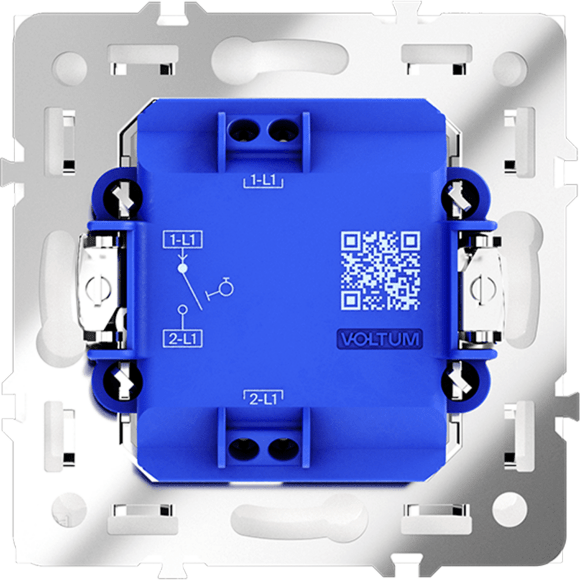 Выключатель с самовозвратом встраиваемый VOLTUM S70 одноклавишный 10А, (белый матовый)