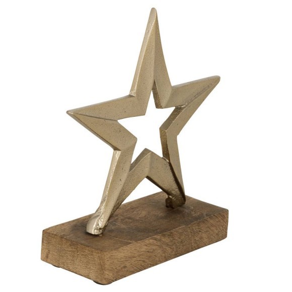 427543 Фигурка Звезда BALIGUIAN L150, B50, H160 алюминий, дерево, золотой, натуральный 427543 Фигурка Звезда BALIGUIAN L150, B50, H160 алюминий, дерево, золотой, натуральный