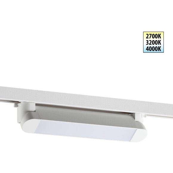 359797 PORT NT25 264 белый Светильник однофазный трехжильный трековый с переключ. цв. температуры IP20 LED 12W 180-265V 2700К/3200К/4000К ITER