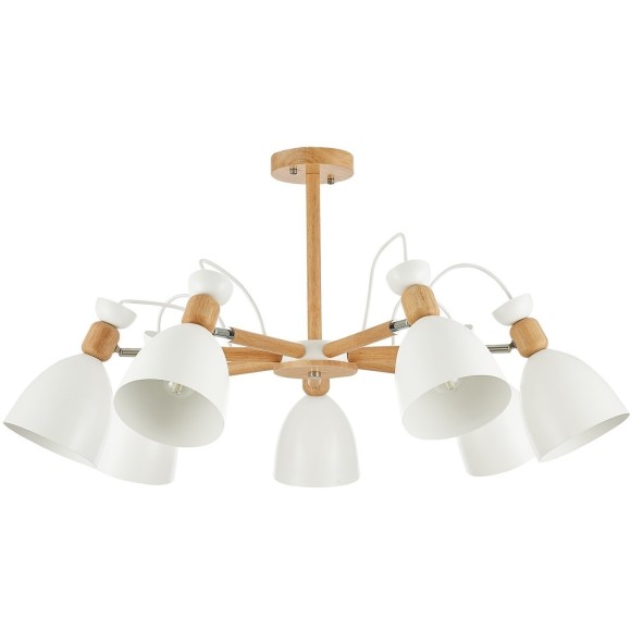 SLE103802-07 Светильник потолочный Светлое дерево, Белый/Белый E27 7*60W BALCAMO