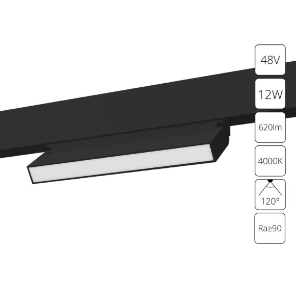 A4669PL-1BK Трековый магнитный светодиодный светильник Arte Lamp Linea 2.0 CRI90+ 4000К 620Лм 120° 12Вт A4669PL-1BK Трековый магнитный светодиодный светильник Arte Lamp Linea 2.0 CRI90+ 4000К 620Лм 120° 12Вт