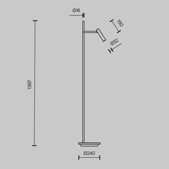 Торшер светодиодный с выключателем Estudo Z010FL-L8W3K Торшер светодиодный с выключателем Estudo Z010FL-L8W3K