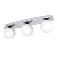 902096 CASTROVIDO Настенно-потолочный светильник с тремя лампами G9, 12.6Вт, IP44, хром, белое стекло