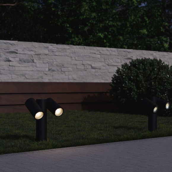 SL9011.405.02 Светильник уличный наземный ST-Luce черный/белый GU10 2*50W ECOLLO SL9011.405.02 Светильник уличный наземный ST-Luce черный/белый GU10 2*50W ECOLLO