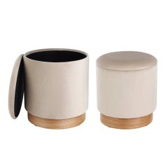 424035 MASHIKE Пуф комплект из 2 шт., полиэстер, кремово-белый, пластик белый, H420, Ø370 424035 MASHIKE Пуф комплект из 2 шт., полиэстер, кремово-белый, пластик белый, H420, Ø370