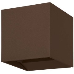 901066 Уличное бра CALPINO 3, 2X2,8W (LED), 3000K, 840lm, IP54, L100, H100, A100, литой алюминий, коричневый/прозрачное стекло
