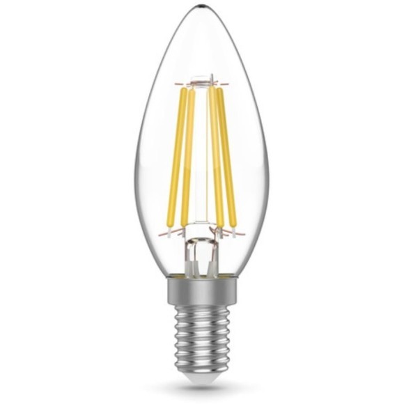 1031215 Лампа Gauss Basic Filament Свеча 4,5W 420lm 4100К Е14 LED 1/10/50