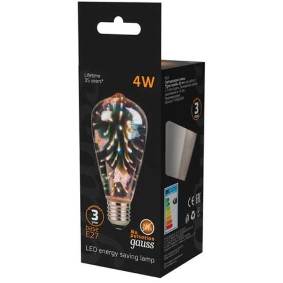 147802404 Лампа Gauss Filament ST64 4W Е27 Butterfly-3D LED 1/10/40 147802404 Лампа Gauss Filament ST64 4W Е27 Butterfly-3D LED 1/10/40